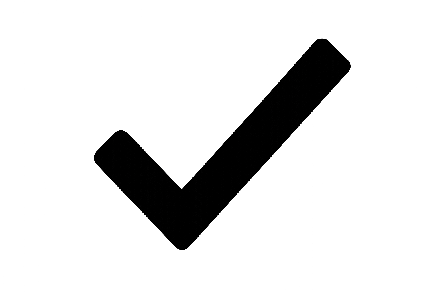 very large black checkmark with transparent backround